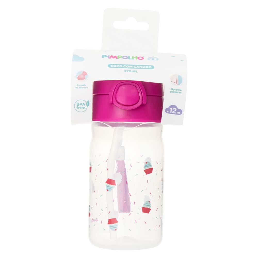 Copo Infantil Com Canudo Silicone 370ml Pimpolho