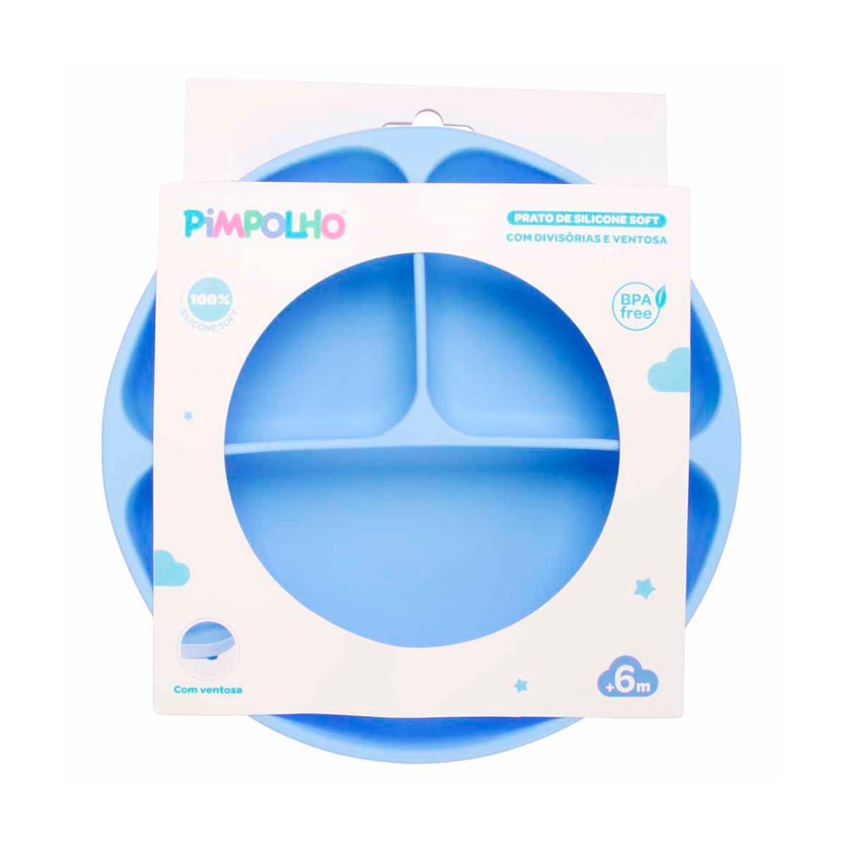 Prato Infantil Silicone Com Divisória Ventosa Soft Pimpolho