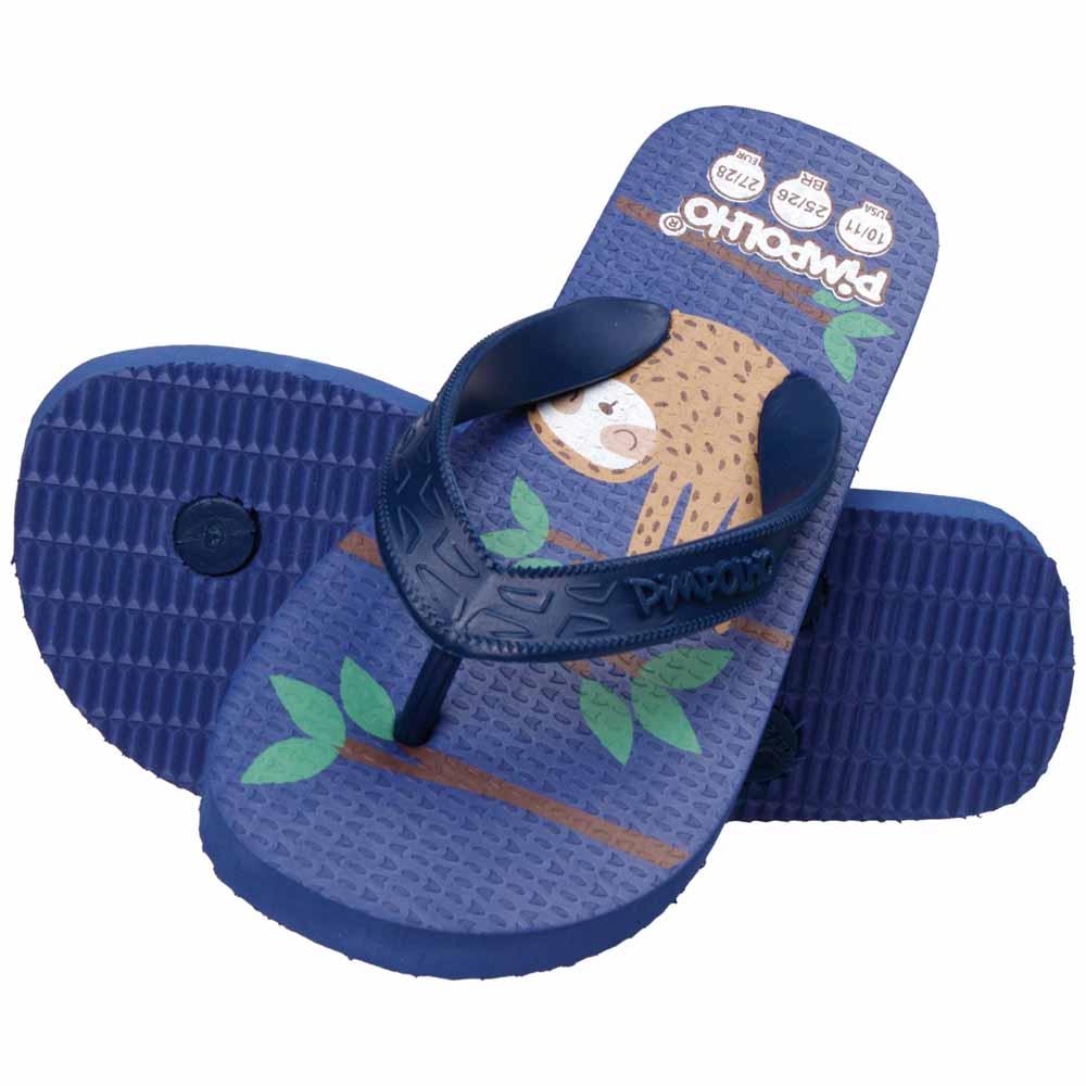 Chinelo Praiana Kids Azul Preguiça Menino Pimpolho