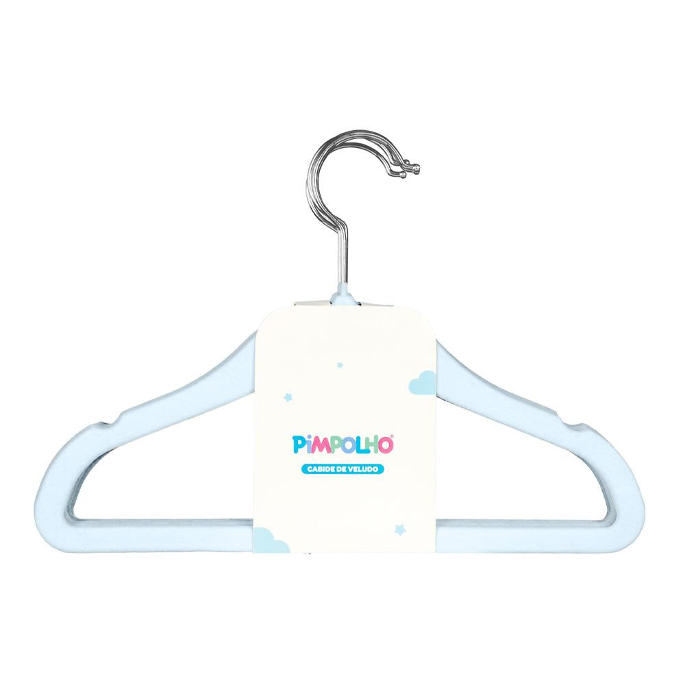 Cabide De Veludo Infantil Pimpolho Kit C 5 Peças