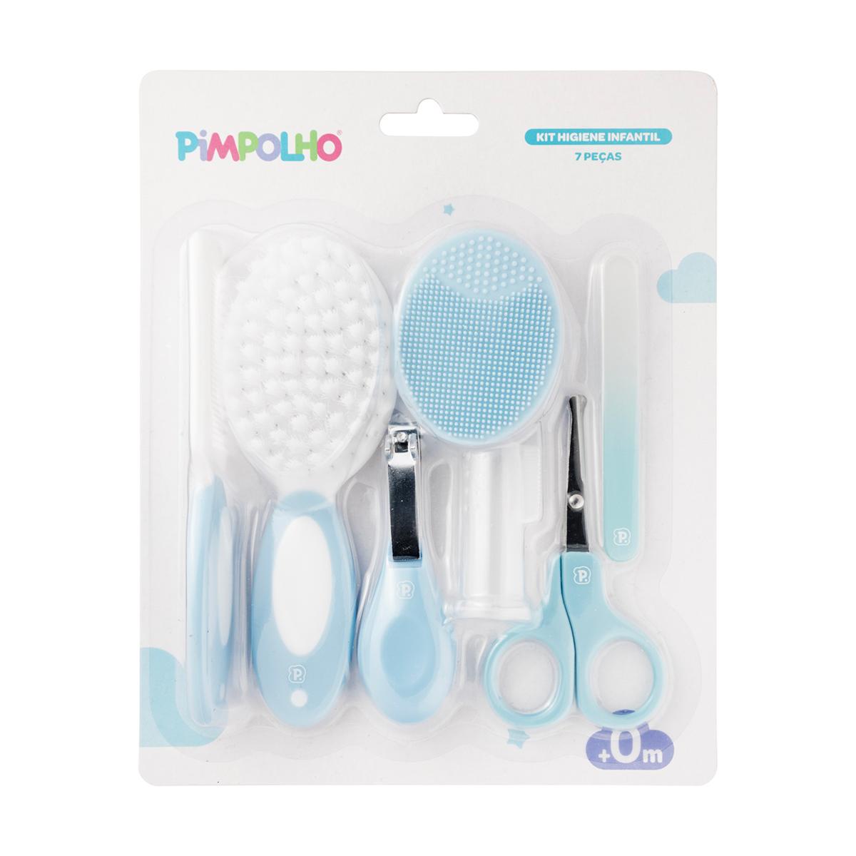 Kit Higiene Cuidados Saúde Bebê 7 Pçs Com Bucha Pimpolho