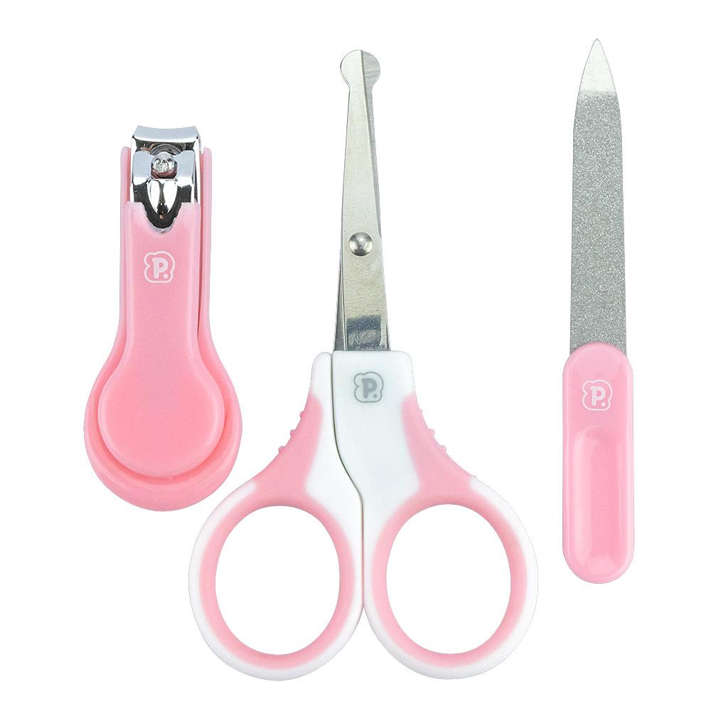 Kit Cuidados Bebê 3 Pçs Necessaire Tesoura Lixa Pimpolho