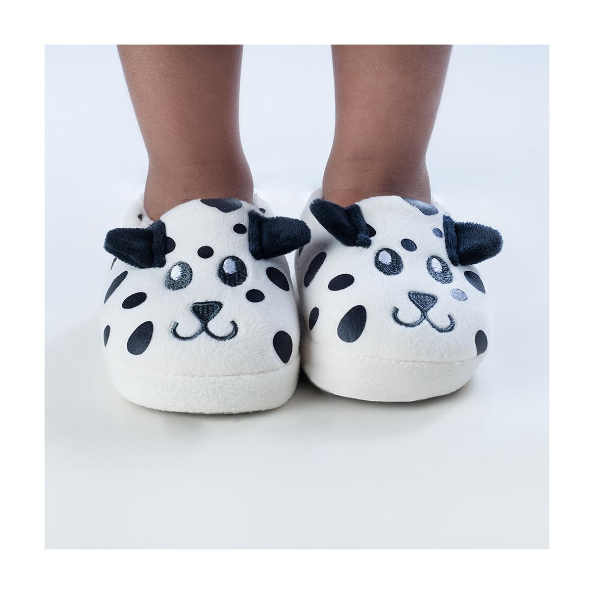 Pantufa Infantil Antiderrapante Pelúcia Dalmata Pimpolho