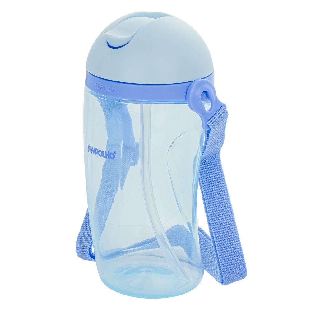 Copo Inclinado Infantil Pimpolho C Canudo Cordinha 380ml