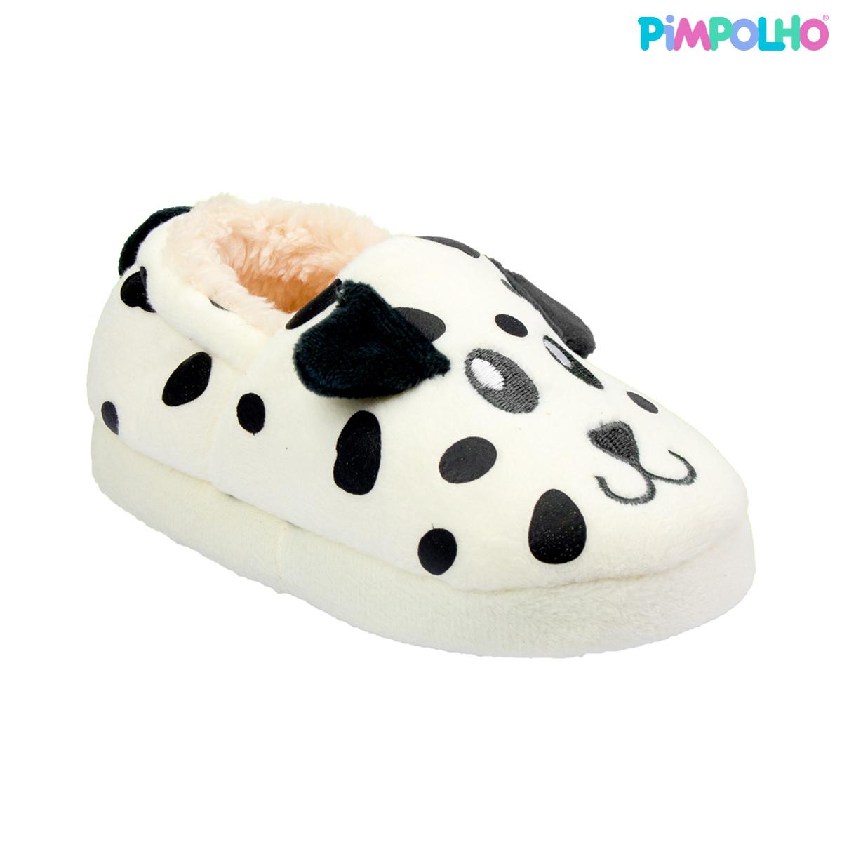 Pantufa Infantil Antiderrapante Pelúcia Dalmata Pimpolho
