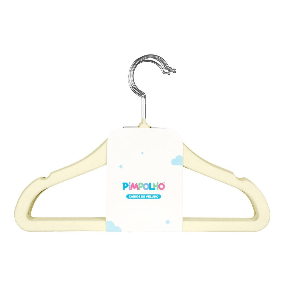 Cabide De Veludo Infantil Pimpolho Kit C 5 Peças