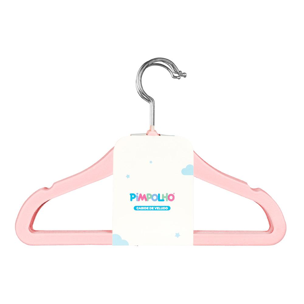 Cabide De Veludo Infantil Pimpolho Kit C 5 Peças