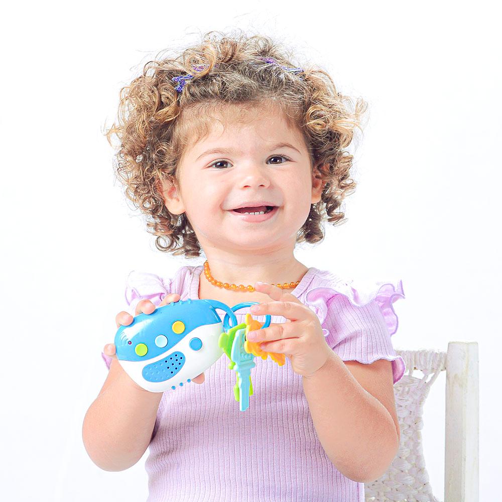 Chaveiro Musical Para Bebê Chocalho Infantil Pimpolho - Azul
