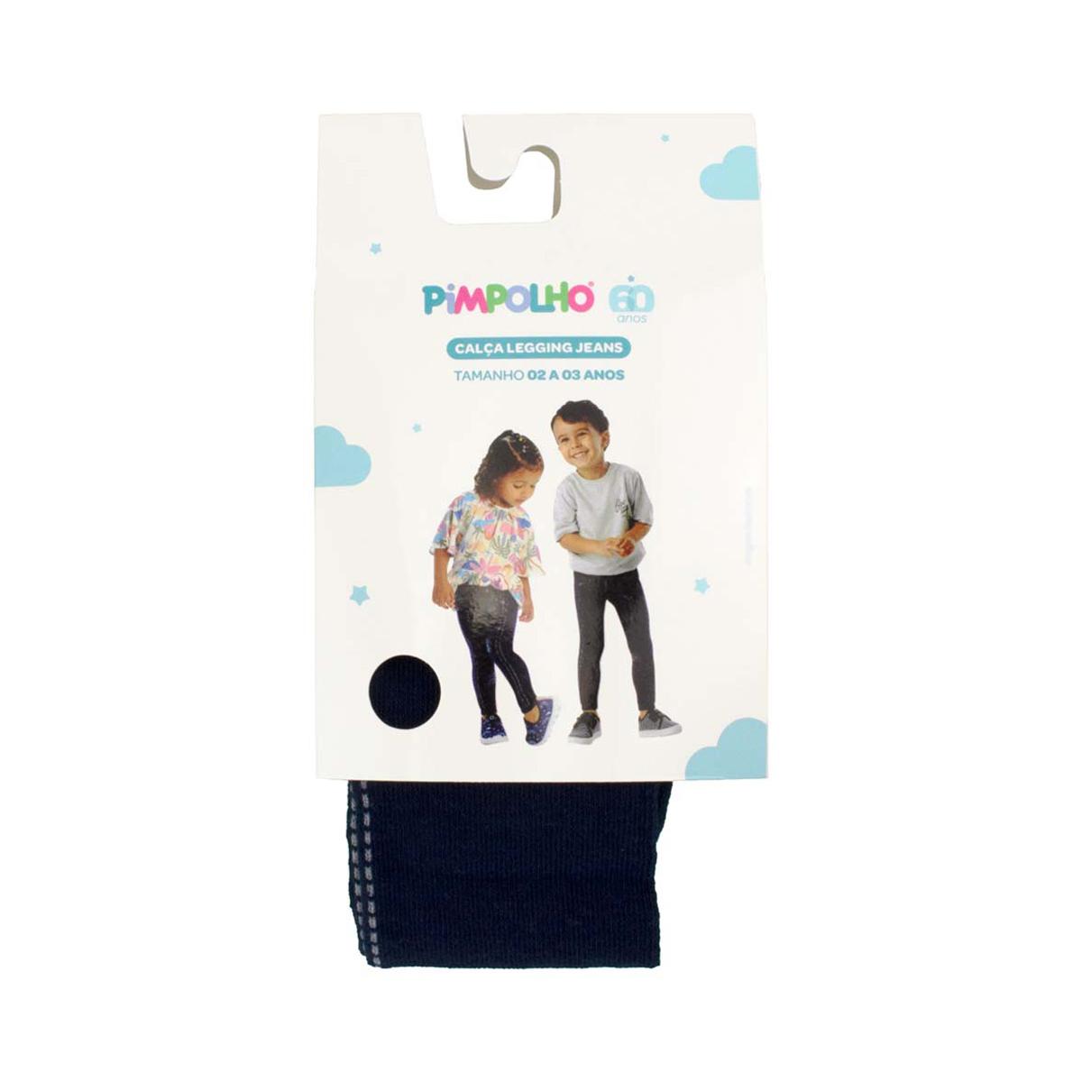 Calça Legging Jeans Infantil Bebê 02 a 03 anos Pimpolho