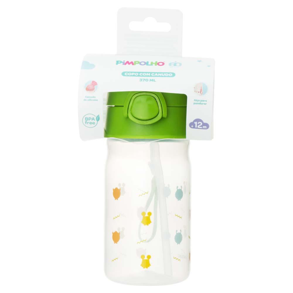 Copo Infantil Com Canudo Silicone 370ml Pimpolho