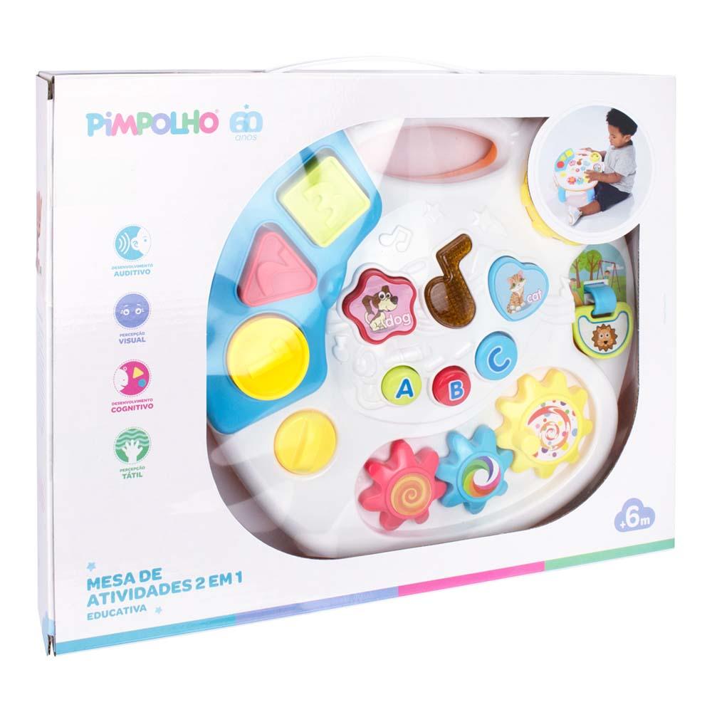 Mesa De Atividades Educacional Infantil Pimpolho Branco/Azul