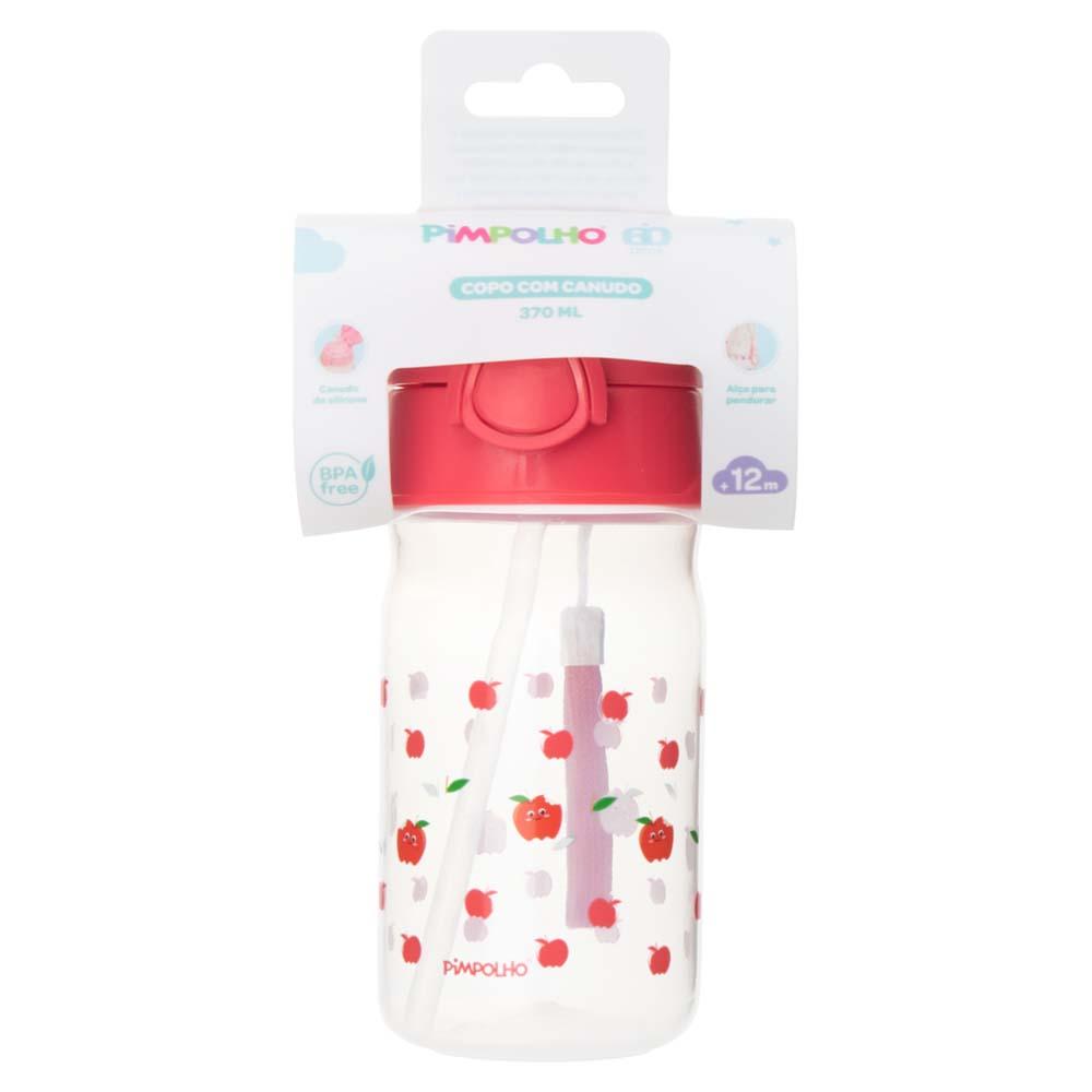Copo Infantil Com Canudo Silicone 370ml Pimpolho