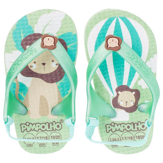 Chinelo Praiana Baby Verde Leão Menino Pimpolho