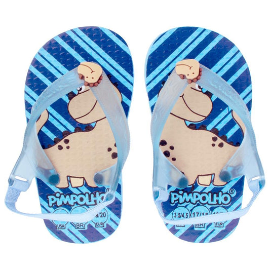 Chinelo Praiana Baby Azul Dinossauro Menino Pimpolho
