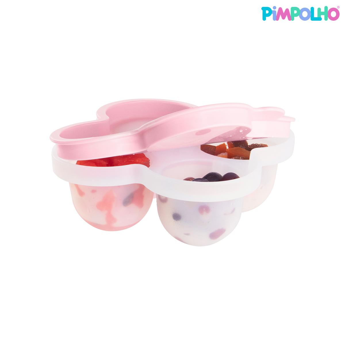 Porta Papinha De Silicone Com Tampa Para Congelar 240ml Fem Pimpolho