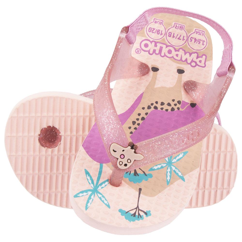 Chinelo Chinelo Praia Baby Rosa Girafa Menina Pimpolho