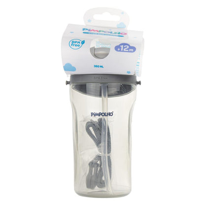 Copo Inclinado Infantil Pimpolho C Canudo Cordinha 380ml