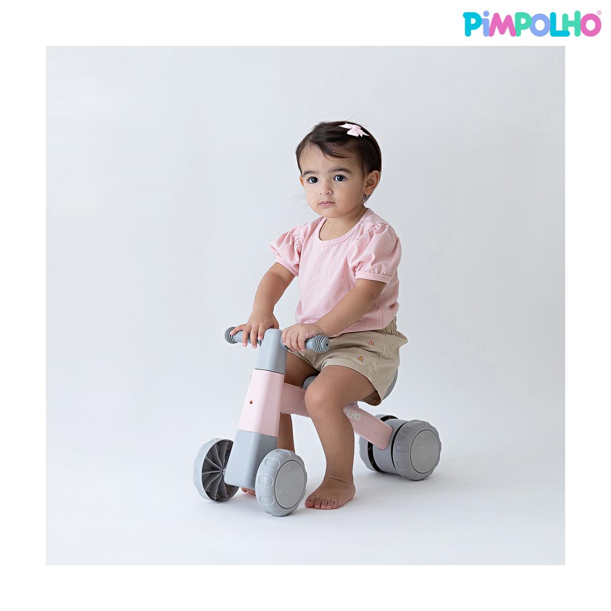 Bicicleta De Equilíbrio Infantil S/ Pedal 4 Rodas Pimpolho
