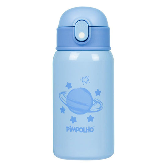Garrafa Térmica Inox 400ml Com Canudo Masculino Pimpolho