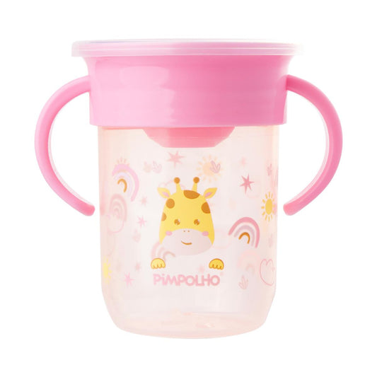 Copo Treinamento Infantil 360 Com Alça Tampa 240ml Pimpolho
