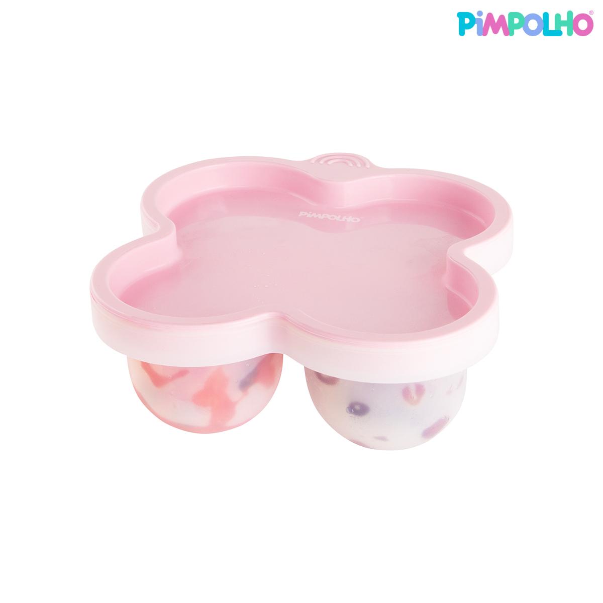 Porta Papinha De Silicone Com Tampa Para Congelar 240ml Fem Pimpolho