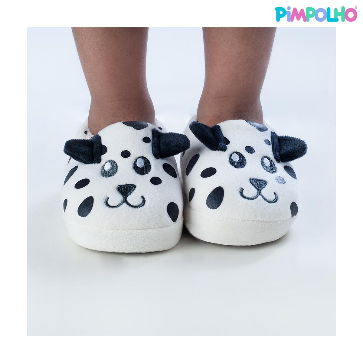 Pantufa Infantil Antiderrapante Pelúcia Dalmata Pimpolho