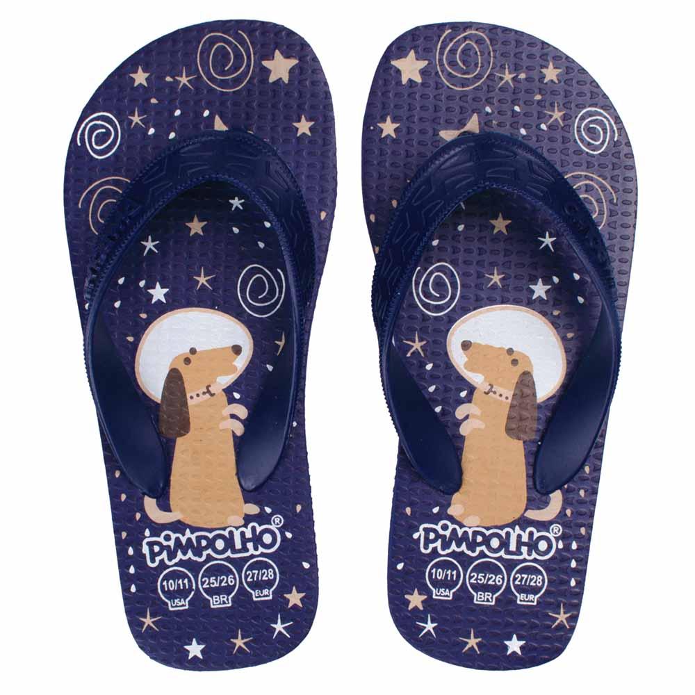 Chinelo Praiana Kids Azul Cachorro Menino Pimpolho