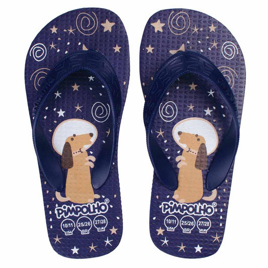 Chinelo Praiana Kids Azul Cachorro Menino Pimpolho