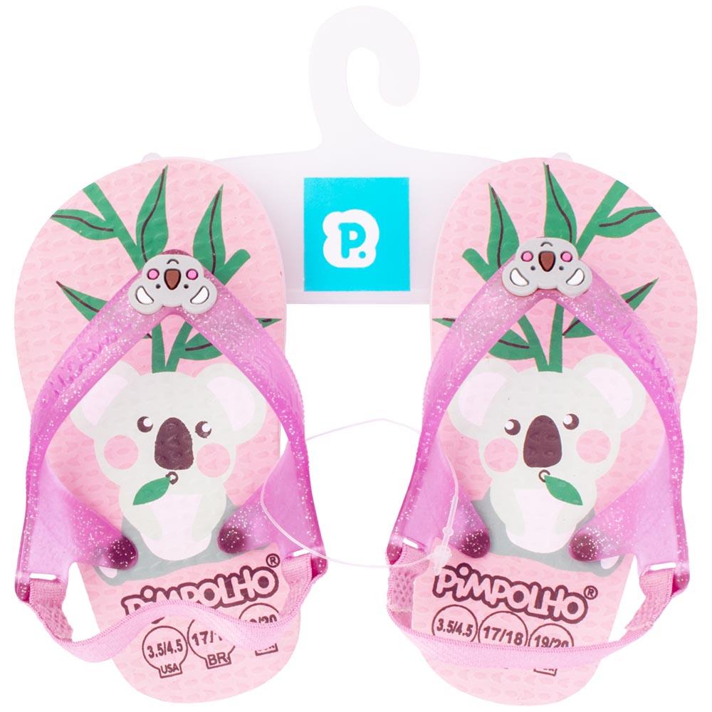 Chinelo Praiana Baby Rosa Coala Menina Pimpolho