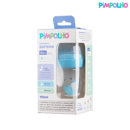 Mamadeira Serena Rino Azul Pimpolho Antirefluxo BPA Free
