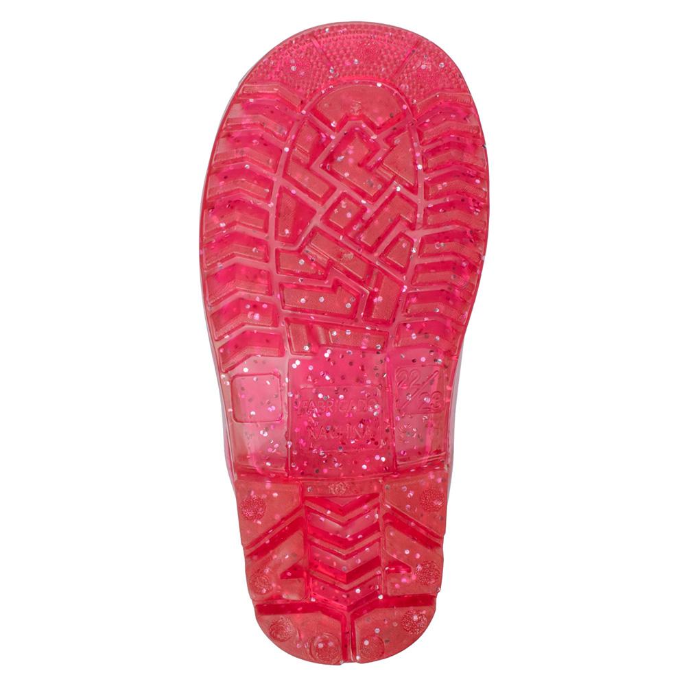 Galocha Infantil Transparente Glitter Rosa Feminina Pimpolho