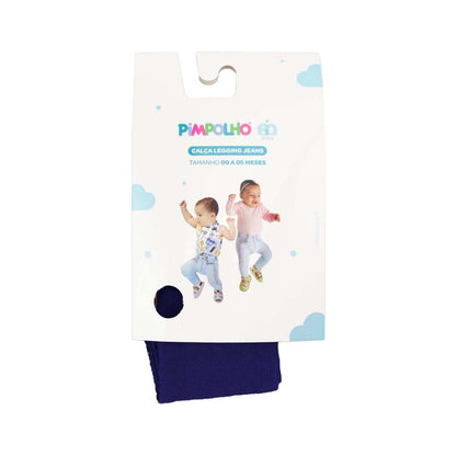 Calça Legging Jeans Infantil Bebê 00 a 05 Meses Pimpolho