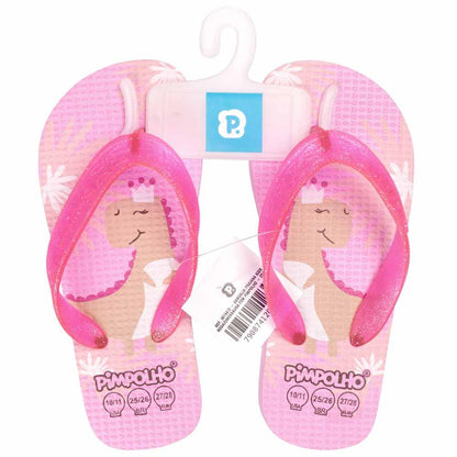 Chinelo Praiana Kids Rosa Dinossaura Menina Pimpolho