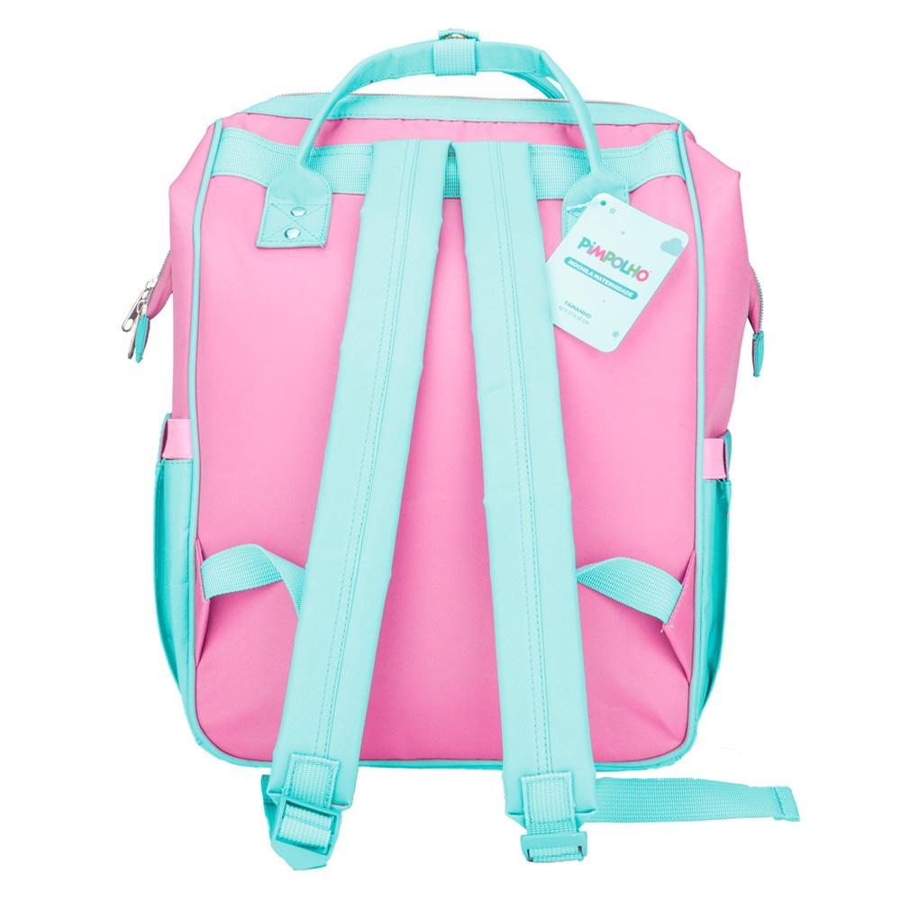 Mochila Maternidade Feminina Verde Rosa Pimpolho