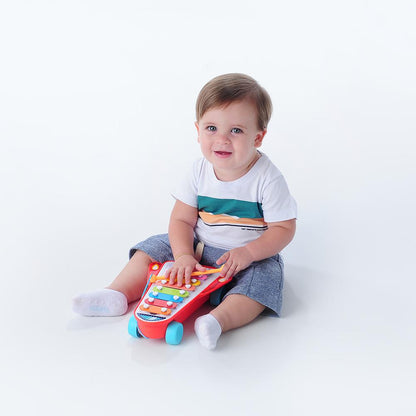 XILOFONE FOGUETE COM RODINHAS INFANTIL PIMPOLHO - COLORIDO