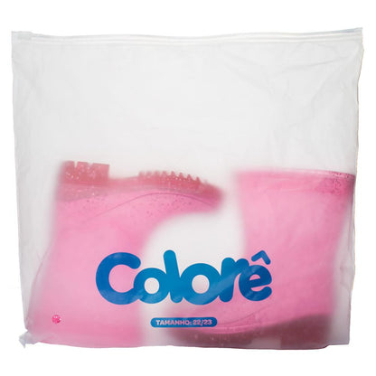 Galocha Infantil Transparente Glitter Rosa Feminina Pimpolho