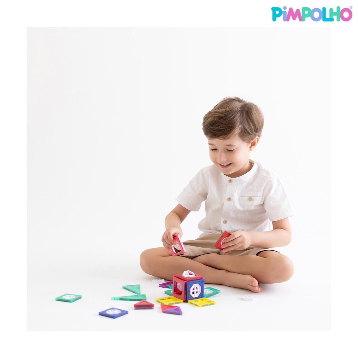 Blocos Magnéticos 34 Peças Educativos Pimpolho