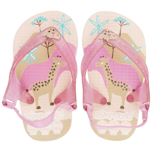 Chinelo Chinelo Praia Baby Rosa Girafa Menina Pimpolho