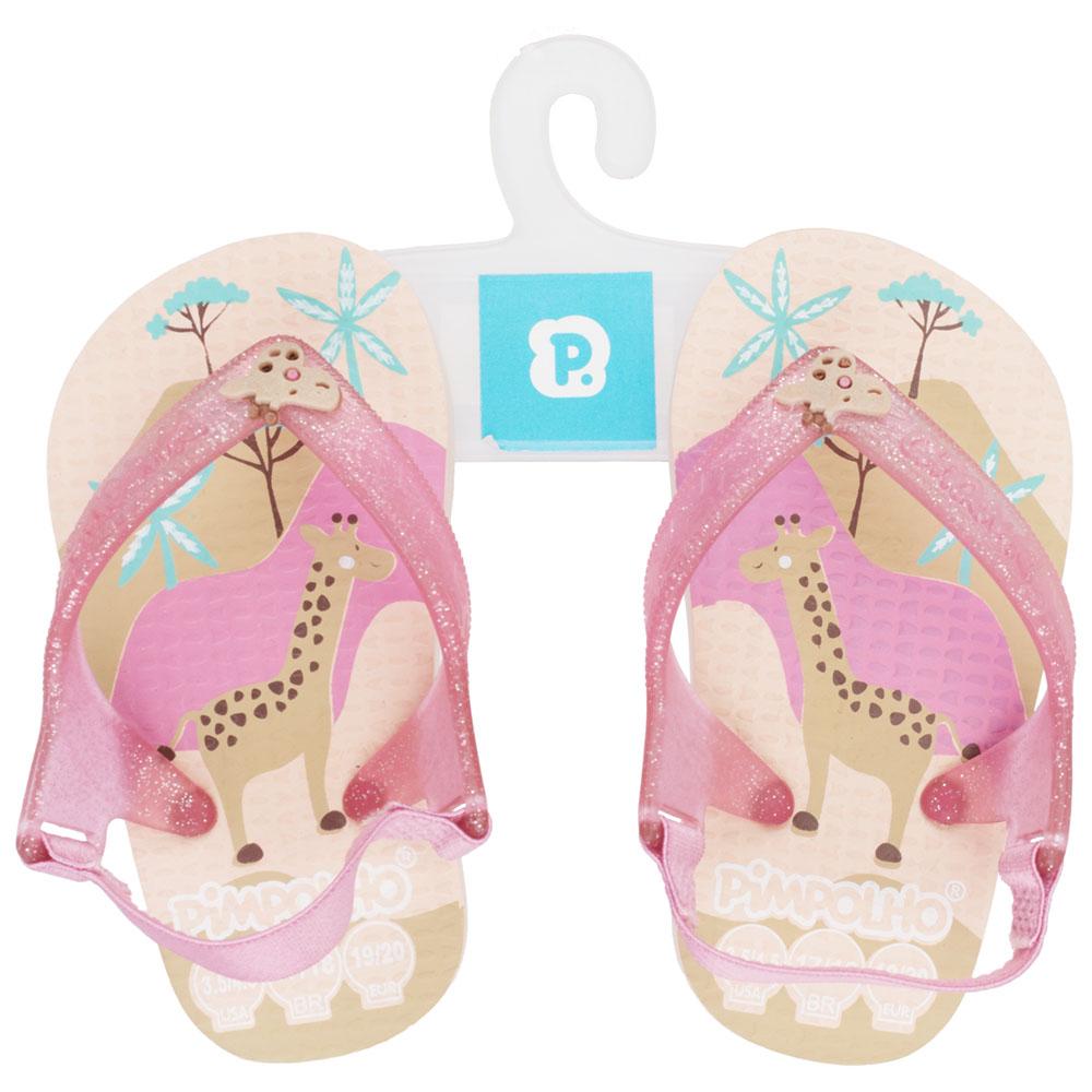 Chinelo Chinelo Praia Baby Rosa Girafa Menina Pimpolho