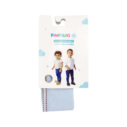 Calça Legging Jeans Infantil Bebê 06 a 24 Meses Pimpolho
