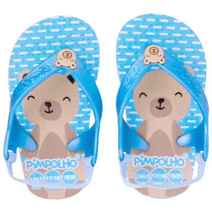 Chinelo Praiana Baby Azul/Urso Masculino Pimpolho