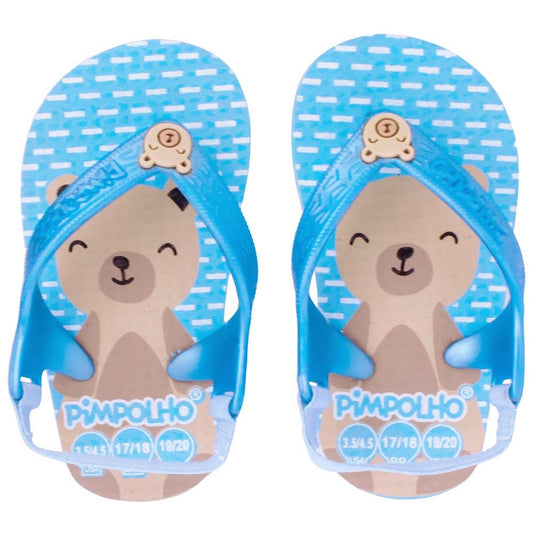 Chinelo Praiana Baby Azul/Urso Masculino Pimpolho