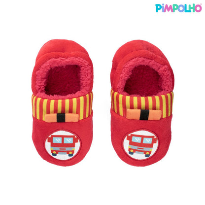 Pantufa Infantil Antiderrapante Pelúcia Bombeiros Pimpolho