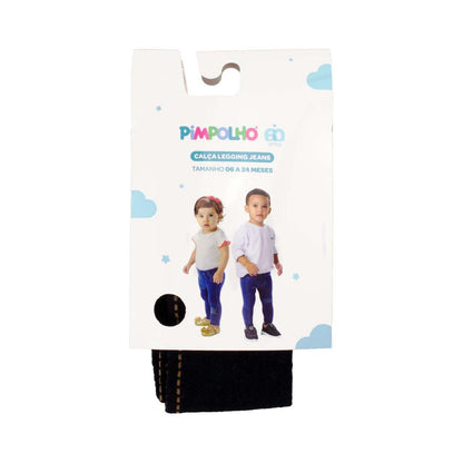 Calça Legging Jeans Infantil Bebê 06 a 24 Meses Pimpolho