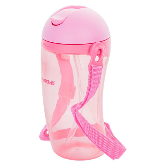 Copo Inclinado Infantil Pimpolho C Canudo Cordinha 380ml