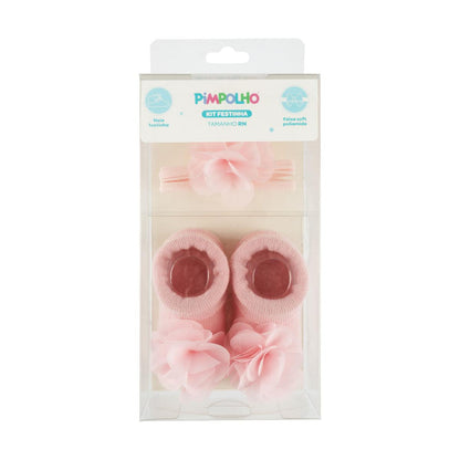 Kit Meia Festinha RN Feminino Pimpolho c/ Faixa Soft