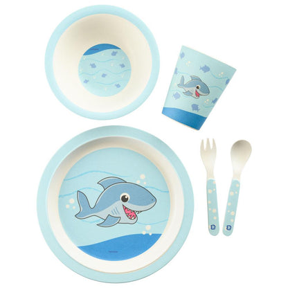 Kit Alimentação 5 Peças Prato Tigela Copo Garfo Pimpolho