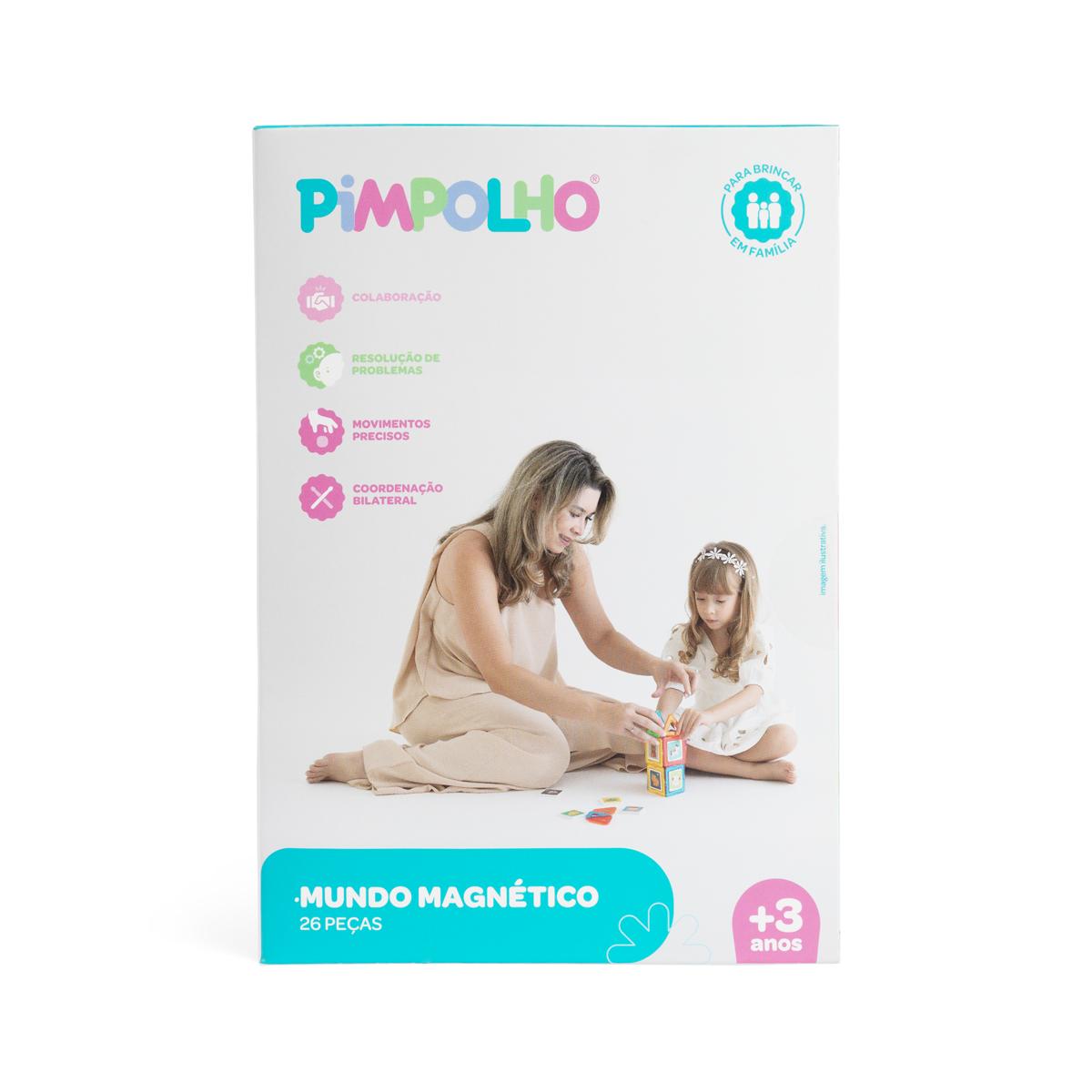 Blocos Magnéticos 26 Peças Educativos Pimpolho