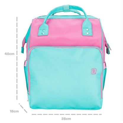Mochila Maternidade Feminina Verde Rosa Pimpolho
