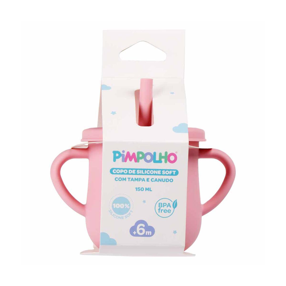 Copo Silicone C Canudo Soft 150ml Infantil Pimpolho BPA Free